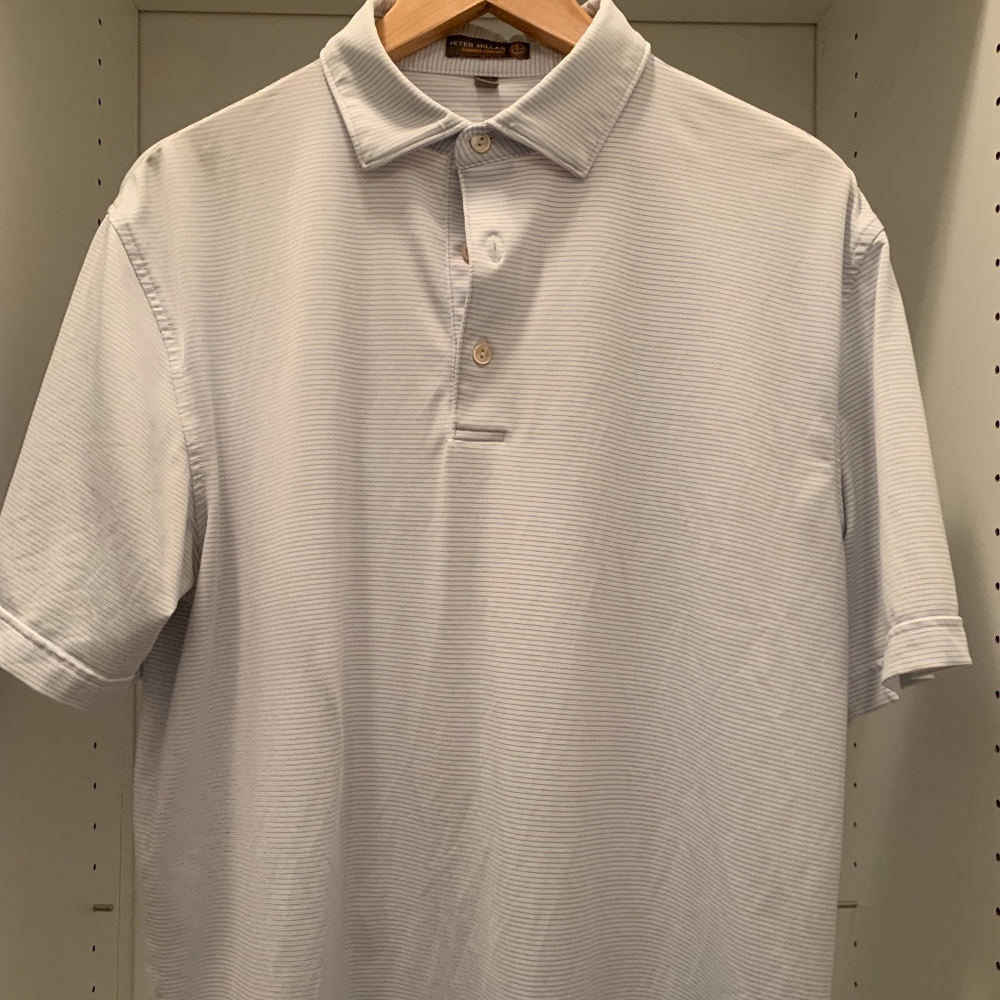 Peter Millar Summer Comfort Polo Light Blue Stripe